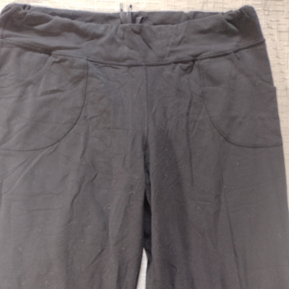 Lululemon Wide Leg Pants Womens 12 Black Outdoors Athletic Y2K - Picture 2 of 9